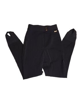 Vintage Edelweiss Wool Blend Lycra Stirrup Pants High Waist Black Ski Sz XS